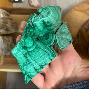Incredible malachite crystal slab both sides polished